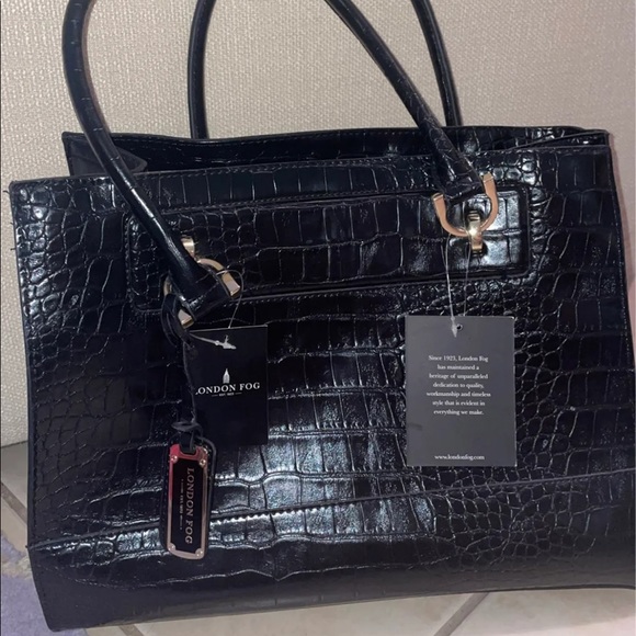 London fog tote black croco - Picture 1 of 7